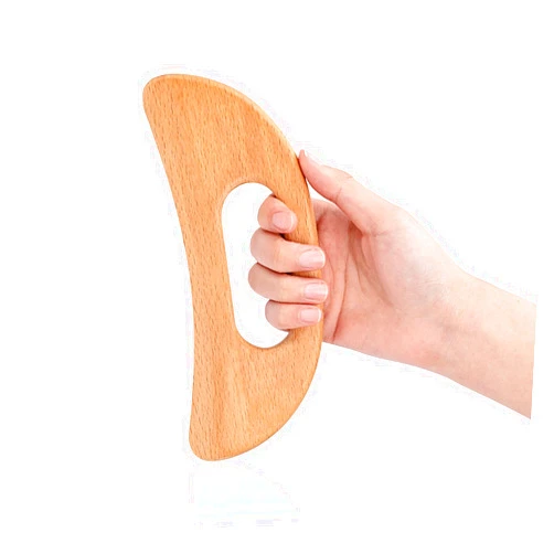 Mozeat Lens Body Gua Sha Tool Wooden Lymphatic Drainage Massager Gua Sha Massage Tool Muscle Scraping Massage Tool Wood Gua Sha Board with Hand Grip SPA Tool Body Sculpting Anti Cellulite Tool for Man and Women