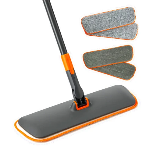 CLEANHOME 2-in-1 Wet Dry Flat Microfiber Mop for Hardwood Floors-Reusable Washable Pads, Telescoping Long Handle Floor Cleaner for Tile Laminate, Pet Hair Removal, Car Detailing & Window Cleaning