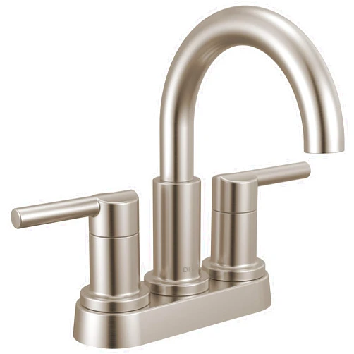 Delta Faucet Nicoli Centerset Bathroom Faucet, Brushed Nickel 2-Handle Bathroom Faucet, Delta Bathroom Sink Faucet, Brushed Nickel 3-Hole Bathroom Faucet, Stainless 25749LF-SS