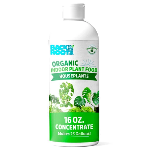 Back to the Roots Natural & Organic Indoor Plant Food (16oz Value Size - 95 Feeds!), Great for Houseplants, Low Odor, Vegan, Easy to Apply Liquid Formula