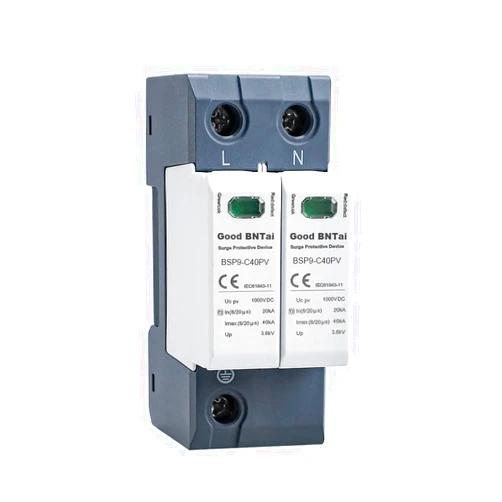 Good BNTai DC Surge Protector, 40KA 1000VDC Voltage Surge Protective Device Protection Device DIN Rail Mount Lighting Protection (BSP9-C40PV 2P 40KA 1000V)