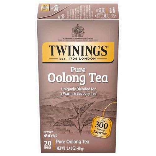 Twinings Pure Oolong Tea – Golden Caffeinated Tea, Individually Wrapped Tea Bags, 20 Count
