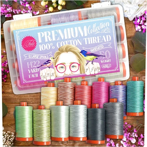 Generic Tula Premium Collection 50 wt Aurifil Thread TP50TP12 Set of 12 Spools
