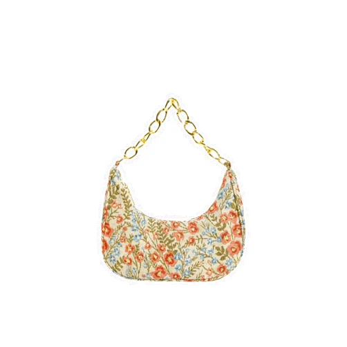 Verdusa Women's Floral Top Handle Hobo Bags Metal Chain Crescent Bag Handbags