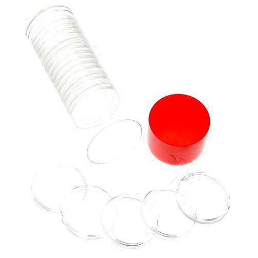 OnFireGuy Red Capsule Tube & 20 Air-Tite H38 Direct Fit Coin Holders for Silver Dollars by OnFireGuy
