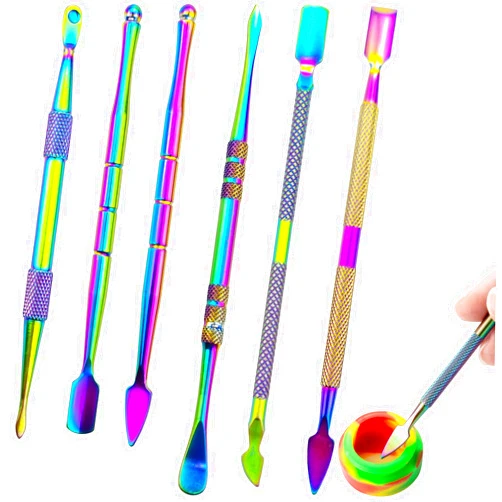 Capiant 6 Pack Wax Carving Tools, Stainless Steel Sculpting Tools, Double-Ended Carving Tools for Wood, Wax, Clay, Pottery, Rainbow Color