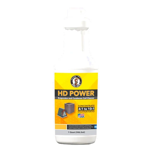 Leak Saver HVAC Guys HD Power Coil Cleaner - Heavy Duty Professional AC Coil Cleaner - Triple Action Detergent, Degreaser, and Deodorizer for Evaporators and Condensers - 4:1 to 10:1 Dilution Ratio - Quart