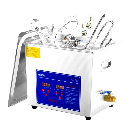 VEVOR 10L Professional Sonic Cleaner, Stainless Steel Industrial Machine with Digital Timer & Heater, Ideal for Jewelry, Dentures, Instruments, and Industrial Parts, 110V, FCC/CE/RoHS Certified