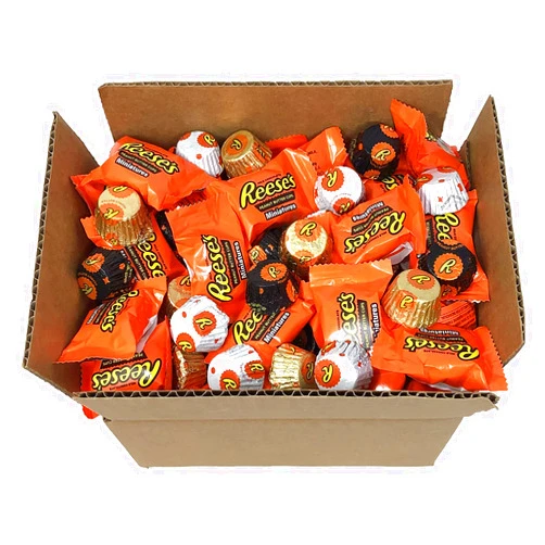 Partypom REESE'S Peanut Butter Cups BULK, 5 Pounds, Chocolate Candy Bulk Variety Mix, Assorted Milk Chocolate MIniatures , Perfect Assortment for Office Candy Bowl, Candy Dish, Buffet, Gift