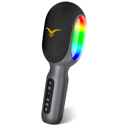 StageSound Wireless Bluetooth Karaoke Microphone, 5-in-1 Portable Handheld Mic Speaker with Dynamic RGB Lights, Mini Karaoke Machine for Car Travel Home Party, Music Recording, Duet Singing, Gift for Kids Adults