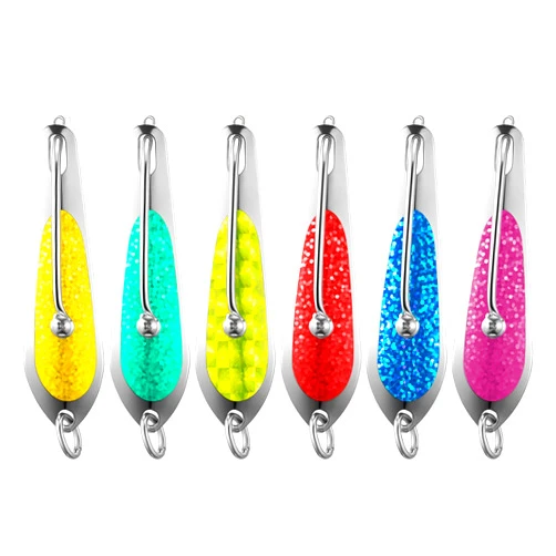 Soulchen 6 Pack Saltwater Fishing Spoons, 3 Inches Trolling Lures with Welded O-Ring 304 Stainless Steel for Mahi Mahi, Tuna, King Mackerel Offshore & Inshore Gamefish