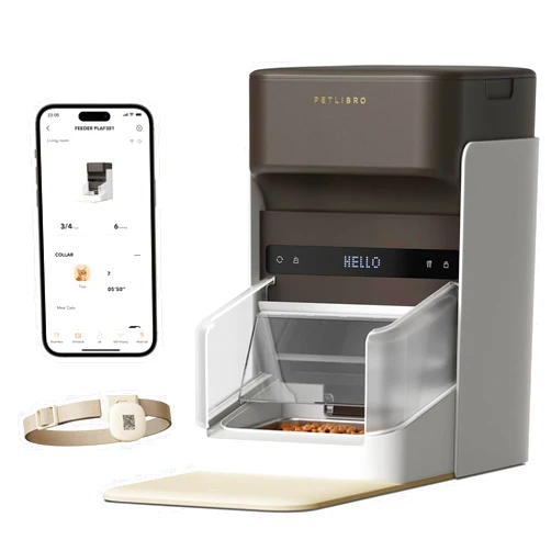 PETLIBRO Upgraded RFID Automatic Cat Feeder, 5G Wi-Fi Automatic Pet Feeder, 3L Auto Cat Feeder App Control with Light Collar Tag, Tag Activated One Automatic Cat Food Dispenser 1-10 Meals Control