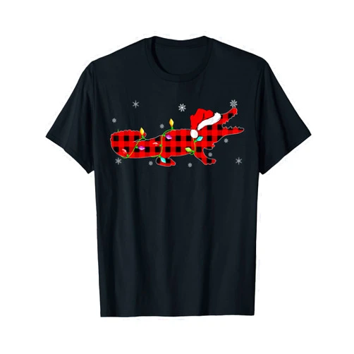 Family Matching Group Alligator Christmas Pajamas Buffalo Plaid Family Matching Alligator Christmas Pajama T-Shirt