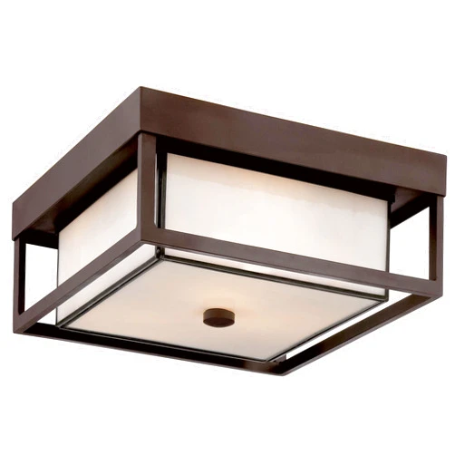 Quoizel PWL1613WT Powell Outdoor Flush Mount Ceiling Lighting, 3-Light 225 Total Watts, 6