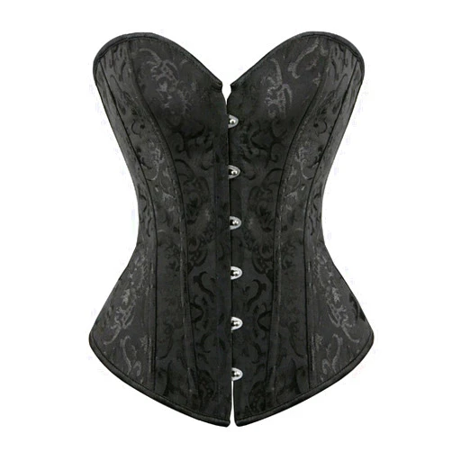 Kranchungel Women's Vintage Palace Jacquard Strapless Overbust Corset Bustier Bodyshaper 7X-Large Black