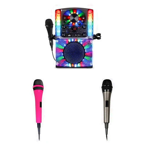 Singing Machine Karaoke Machine Bundle with 2 Microphones | SML625BTBKD + Wired Dynamic Mics