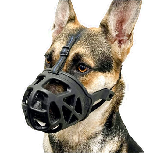 BARKLESS Dog Muzzle, Basket Muzzle for Biting, Chewing and Scavenging, Humane Cage Mouth Cover, Perfect for Grooming and Training Small, Medium, Large Aggressive Reactive Dogs