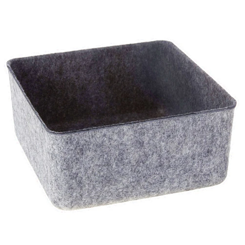 Three by Three Seattle Get Organized with Colorful Two-Tone 'felt-like-it!' Bin: Perfect for Office, Craft Room, Classroom, Living Room, Bedroom Storage, and More (Charcoal)