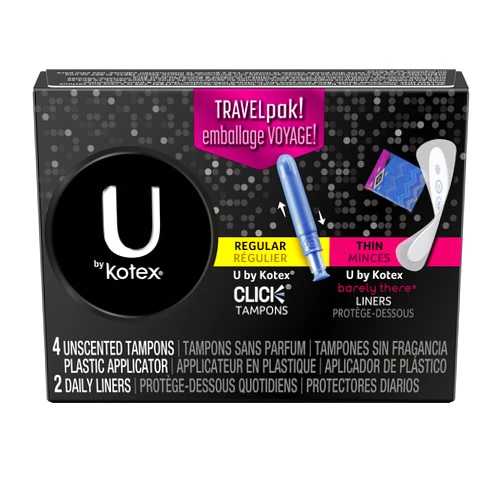 U by Kotex 4 Regular Tampons and 2 Thin Liners - 6 CT