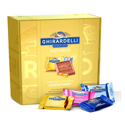 GHIRARDELLI Premium Chocolate Assortment SQUARES Gift Box, 29.6 oz