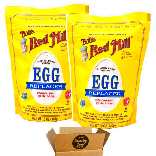 YCNO KOMBOFAN (Pack of 2) Vegan Egg Replacer, Equivalent to 34 Eggs, Non-GMO, Gluten Free, (12 oz each, Total: 24 oz)