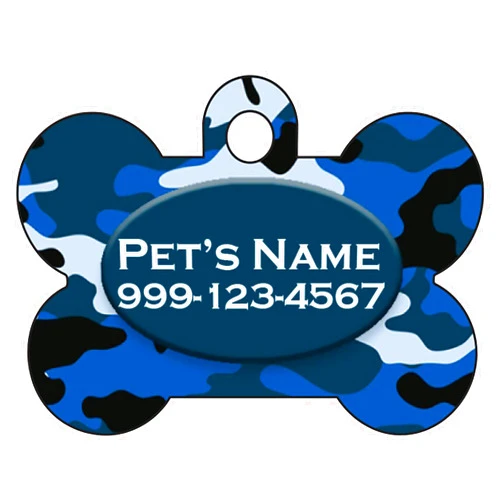 STYLEAGAL InstaPetTags Camo Dog Tag Pet Id Tag Personalized w/Your Pet's Name & Number