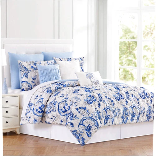 Modern Threads 8 Piece Fashion Technique Print All Season Down Alternative Comforter Set Bedding with Matching Shams, Decorative Pillows Carla Queen
