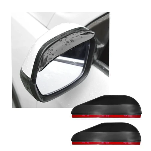 Gasedin 2 PCS Car Side Mirror Rain Guards, Waterproof Carbon Fiber Rearview Mirror Eyebrow Rain Guard, Automotive Rearview Mirror Sun Visor Protector, Exterior Car Accessories (Black)