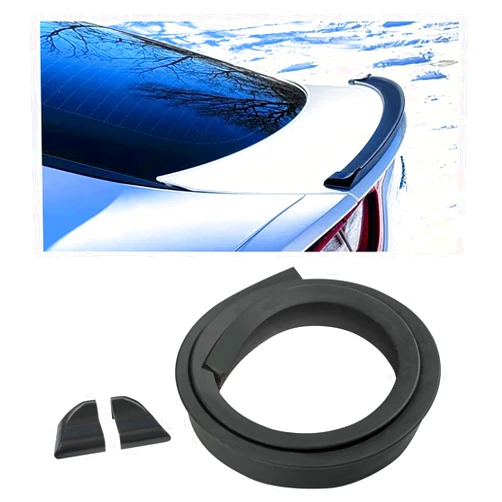 Banseko Car Trunk Spoiler Roof Lip Kit,3D PU Rear Trunk Lip or Roof Spoiler Sticker Bar with Carbon Fiber Pattern,Car Rear Spoiler Exterior Rear Spoiler Kit, Punch-Free Installation(Matte Black)