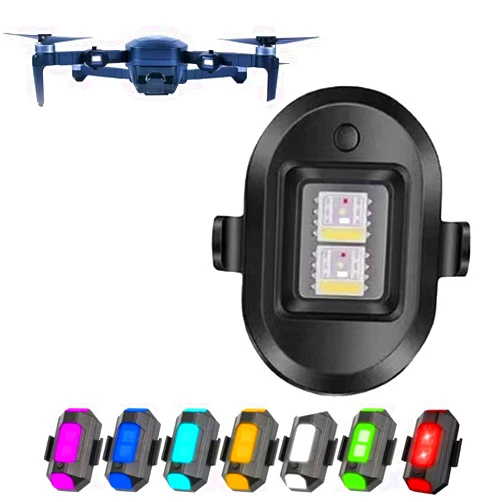 PCUORLEORS Drone Strobe Lights, Anti-collision strobe Lighting, 0.012 lbs Long Battery Life RGB LED Lights for DJI Mini 2/Air 2S/Mavic Air 2/2 Pro/Mavic Mini/FPV/Phantom/Holy Stone Drone