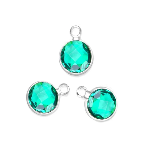 Adabele Grade A Silver Birthstone Charm Drop Pendant 6mm 8mm 10mm for Personalized Earrings Bracelet Necklace Anklet Pendant Keychain Jewelry Making