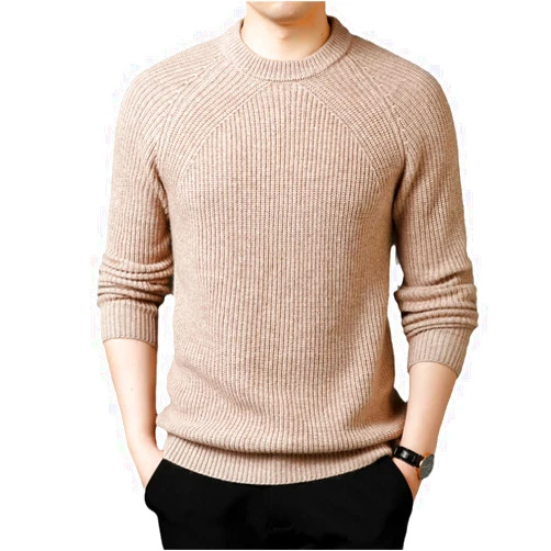 WestIsand Autumn Winter Men Knitted Soft Thick Warm Cotton Wool Pullover Multicolor O-Neck Sweater