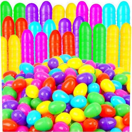 GABOSS 300 Count Plastic Easter Eggs, 2.4“ Fillable Eggs for Hunt, Basket Stuffers Fillers, Theme Party Favor Decoration, Classroom Prize Supplies, Assorted Colors