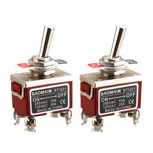 Baomain Toggle Switch DPST ON/Off 2 Position 250VAC 15A 125VAC 20A 1/2