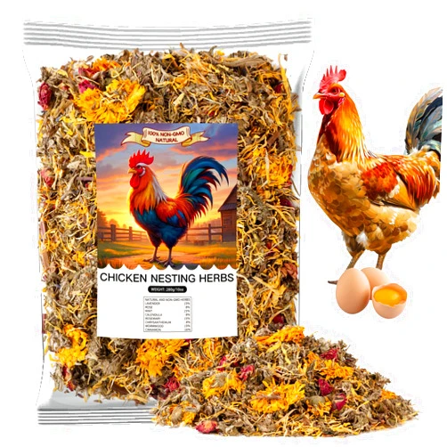 Vivaretio 10oz Chicken Nesting Coop Boxes Pads Herbs Natural Roost Poultry House Incubator Grit Flowers Lime Hemp Bedding Refresher for Coop Freshness Promote Egg Laying Help Smell