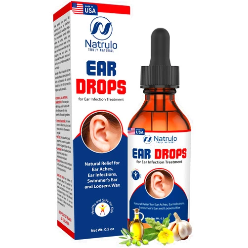 Natrulo Ear Drops for Ear Infection – Organic Ear Drops for Adult, Kids, Baby, Dog & Pets – for Ear Aches, Itchy Ears, Infections, Swimmer's Ear, & Loosen Wax – Kids Safe, Made in USA