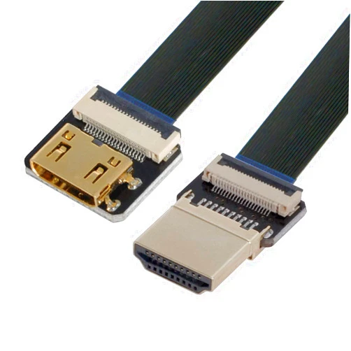 Xiwai JSER-Brands Xiwai CYFPV HDMI Male to Mini HDMI Female Extension FPC Flat Cable 1080P for FPV HDTV Multicopter Aerial Photography (0.2M)