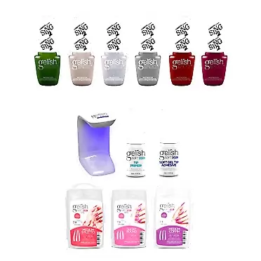 Gelish Mini Holiday Winter Sing 2 Manicure 6 Color Gel Nail Polish, 9 mL & Soft Gel 330 Count Short Round, Medium Coffin, & Medium Stiletto Nail Kit
