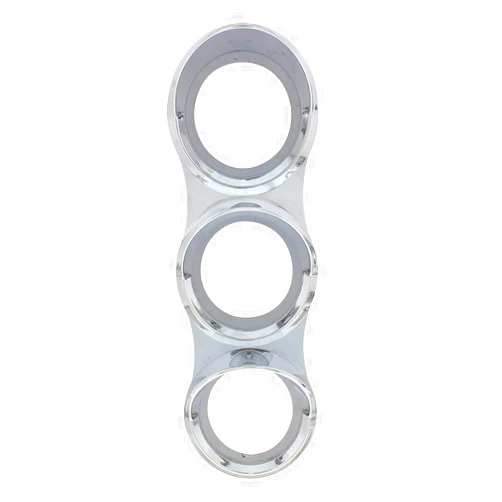 CTW Chrome Small 3-Gauge Plastic Bezel with Visor fits Mack Trucks