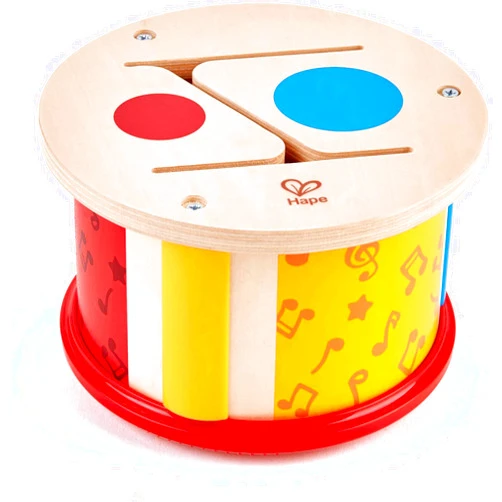 Hape Double-Sided Drum| Wooden Double-Side Musical Drum Instrument for Toddlers