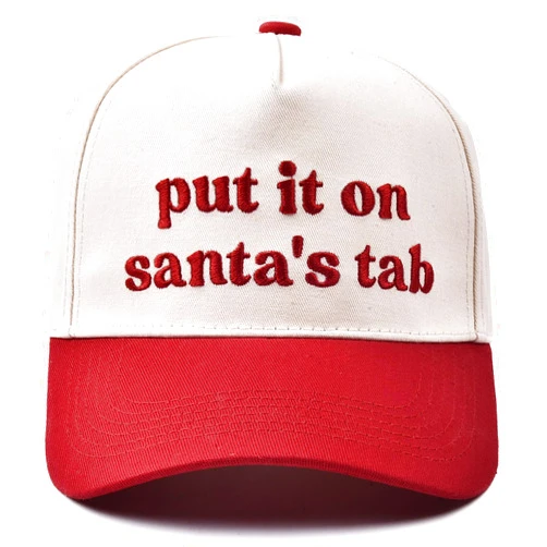 Erying Christmas Trucker Hat for Women Men Two Tone Vintage Embroidered Baseball Cap Funny Gift