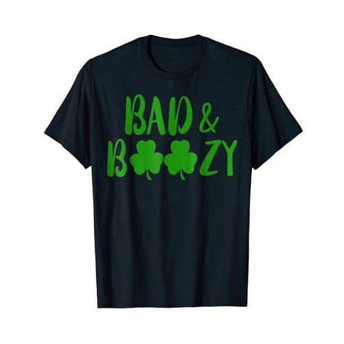 Funny St Patricks Day Gifts & Tee Shirt Co. Bad And Boozy St Patrick Day Funny Drinking T-Shirt
