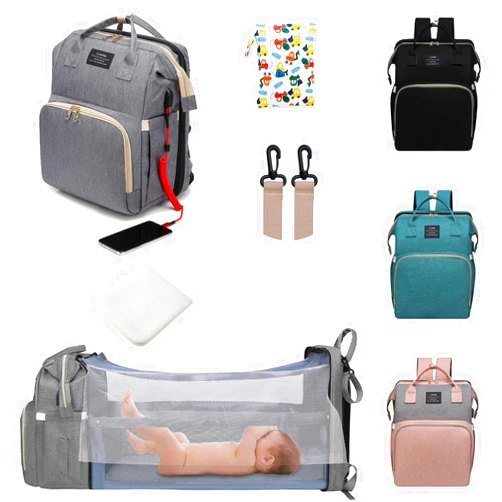 ANWTOTU Diaper Bag with Changing Station,Baby Diaper Bag Backpack,7 in 1 Travel Diaper Bag,Baby Bag Mommy Bag With USB Charging Port (Grey)