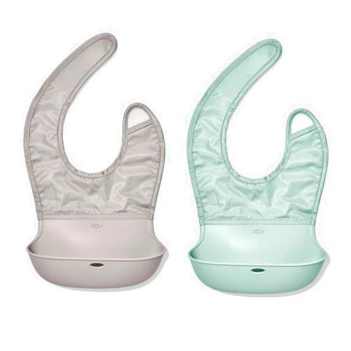 OXO Tot Roll-Up Bib - 2 Pack - Drizzle and Opal