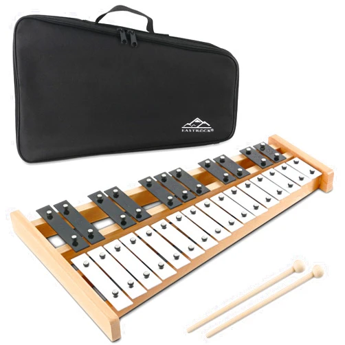 EASTROCK Xylophone, 27 Notes Glockenspiel Xylophone for Kids, Professional Xylophone Instrument Music Teaching, Gifts Includes 2 Wooden Beaters and Carry Case Black