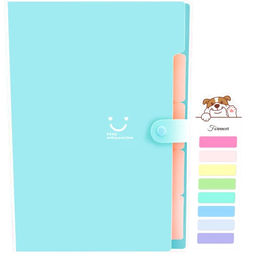 Forvencer Accordion File Organizer, Letter Size, 5 Pocket Expanding File Folder, Cute File Folder with Labels, Portable File Organizer for School Office Supplies, Folders for Documents, Jade