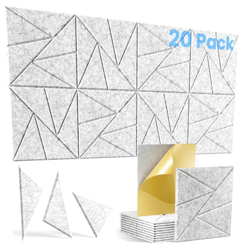 Lebenforce Self-Adhesive Acoustic Panels,20 Pack Square Sound Proof Foam Panels with Unique Pattern,12