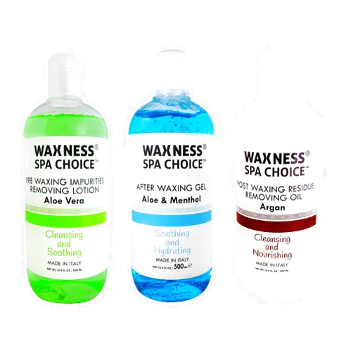 Waxness Spa Choice Complete Professional Pre-Post Waxing Treatments 3 X 16.9 fl oz 500 ml