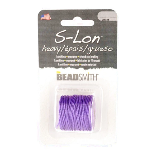 The Beadsmith S-Lon Heavy Nylon Cord – Violet Color – TEX400, .9mm Diameter, 35 Yard Spools – for Stringing Beading Crochet, Micro-Macrame Jewelry & Kumihimo Projects