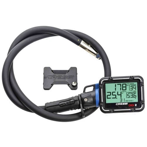 Cressi Scuba Diving Pressure Gauge and Depth Gauge - Easy to Read and Carry - Digi2: Made in Italy